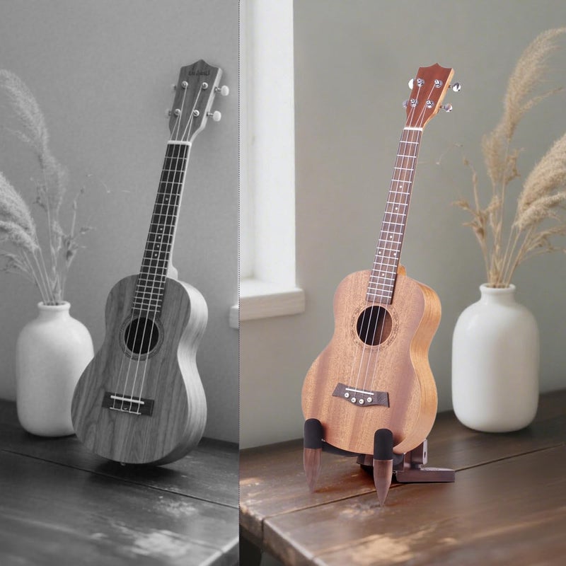 DIDA Foldable Wooden Ukulele Stand - Compact and Portable Storage for Ukulele, Mandolin and Violin Sturdy Design - Perfect for Home, Studio, or Concert Use (American Black Walnut) - Image 4